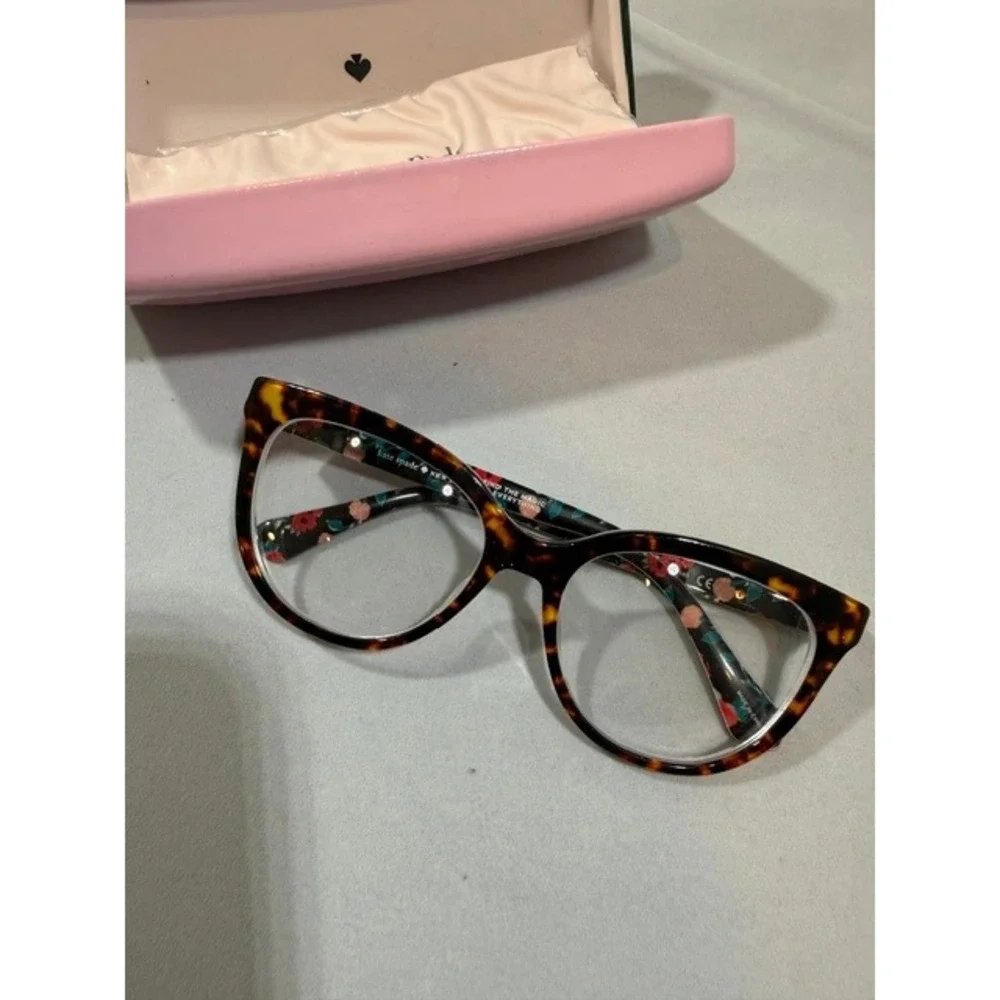 Kate Spade Cherette VH8 140 Tortoise Floral Cat Eye Eyeglasses with Case RX